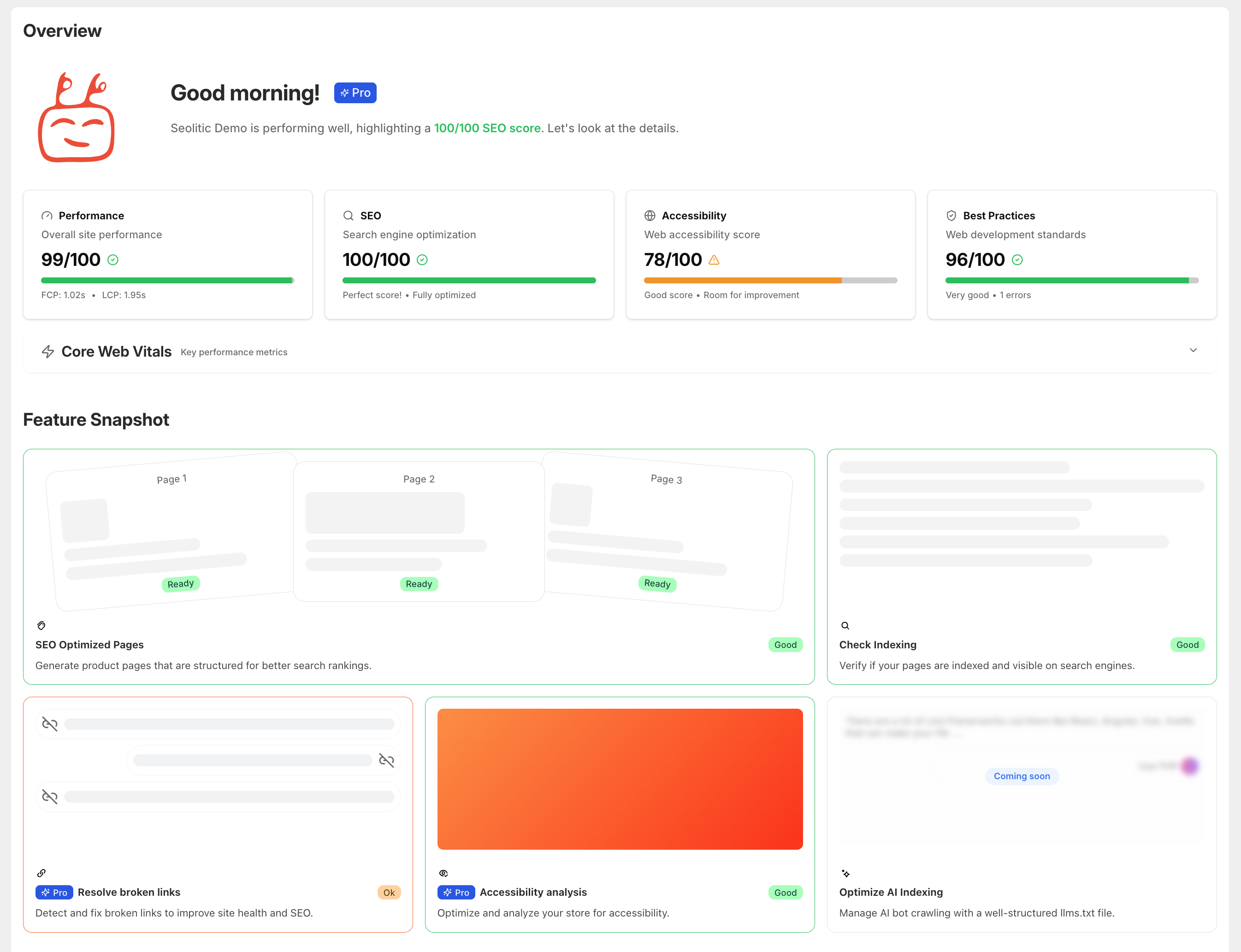 Seolitic Long tail keyword dashboard